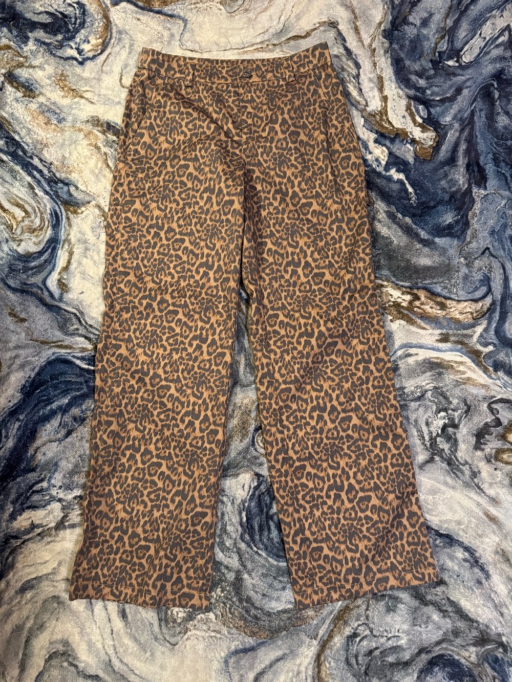 Noisy May Brown Leopard Print Straight Leg Jeans